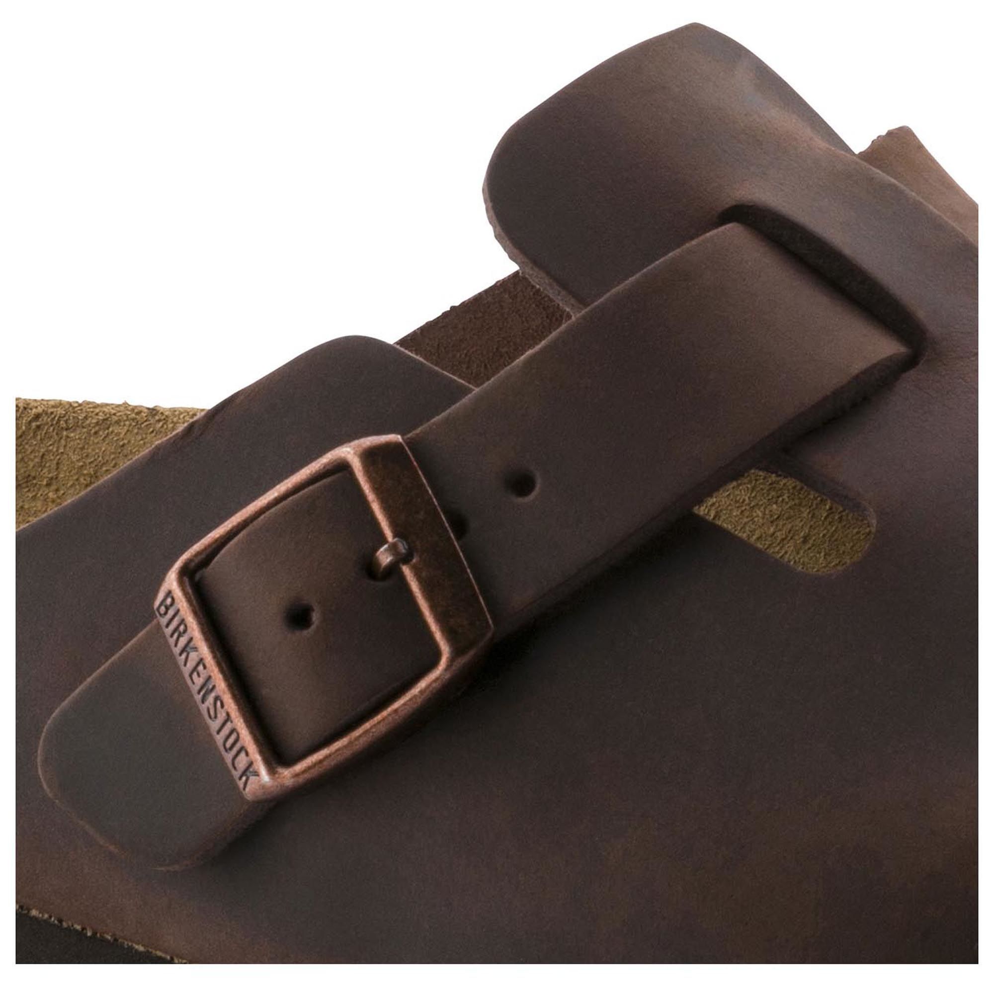 Birkenstock Boston Soft Footbed Clogs - Unisex Leather Slip-On Shoes in Habana Oiled Leather | Comfortable House Shoes for Men & Women | Perfect for Home, Office & Casual Wear