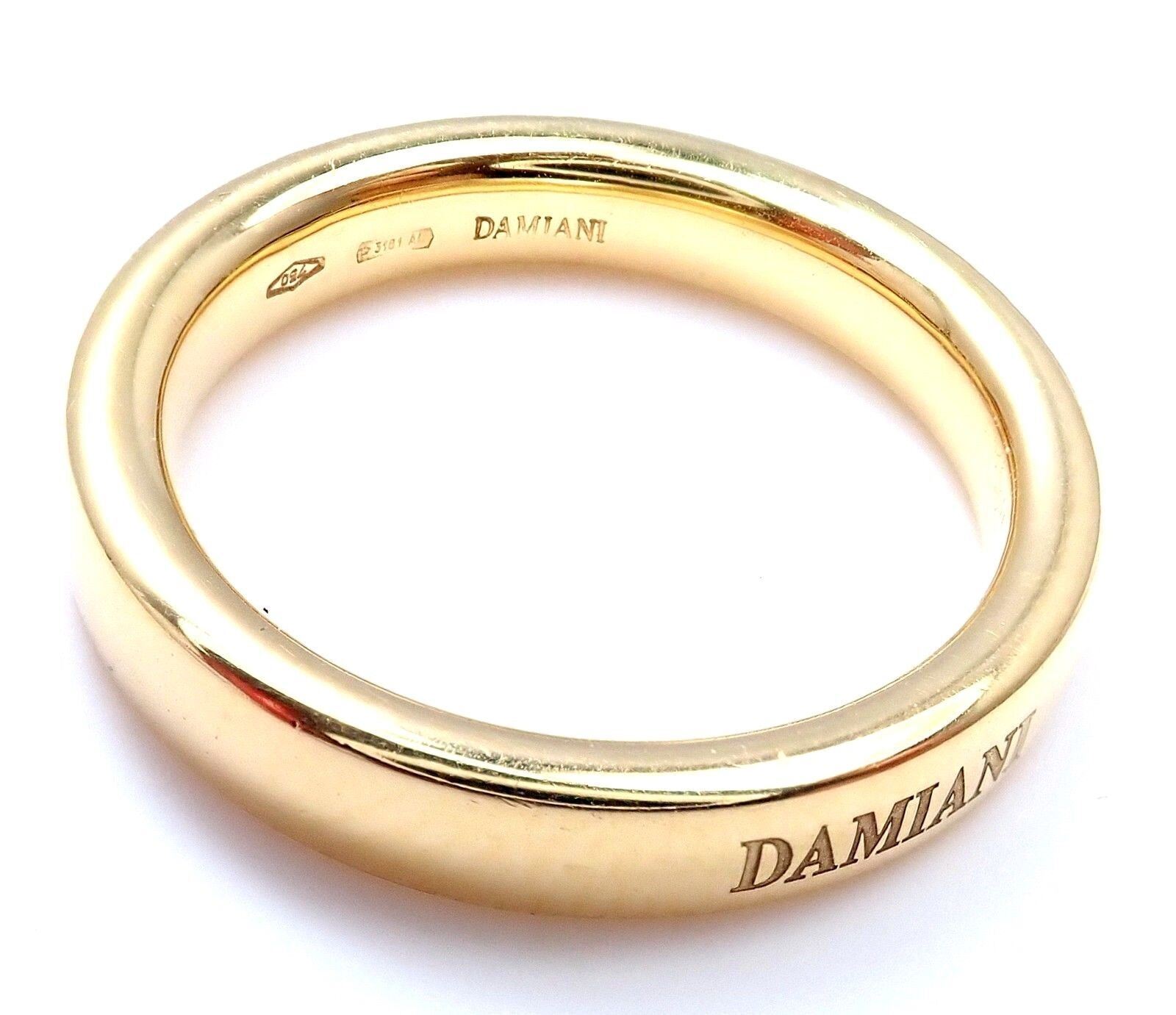 Authentic Damiani 18k Yellow Gold 3.5mm Band Ring Size 5.5 - Luxury Wedding Band, Anniversary Gift for Her, Perfect for Special Occasions & Everyday Elegance