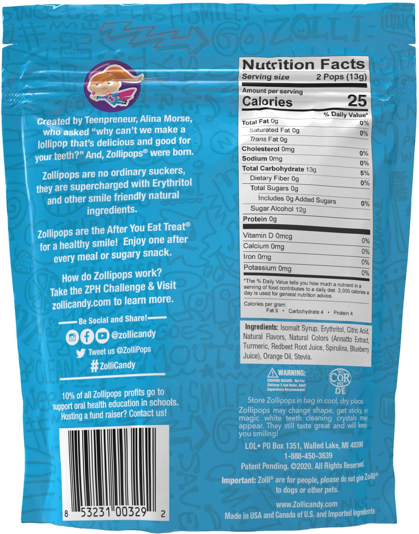 Zollipops Sugar Free Valentine's Day Variety Pack - Clean Teeth Lollipops for Kids, Diabetics & Keto Diet | Anti-Cavity, Xylitol Sweetened Candy | 3.1 Oz Pack | Perfect for Classroom Treats, Party Favors & Healthy Stocking Stuffers