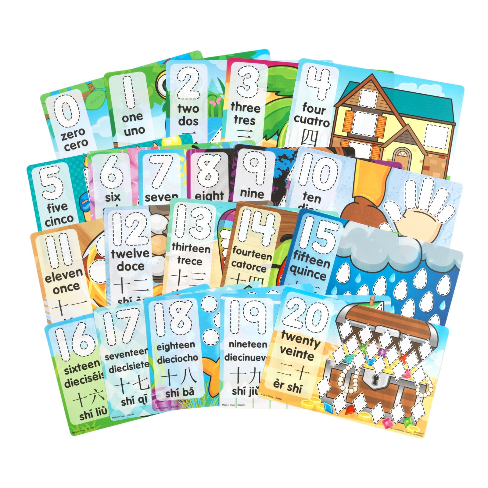 Colorations Counting Numbers 0-20 Modeling Mats - Fun Dough Mats for Kids to Learn Math | Perfect for Preschool & Kindergarten Classroom Activities