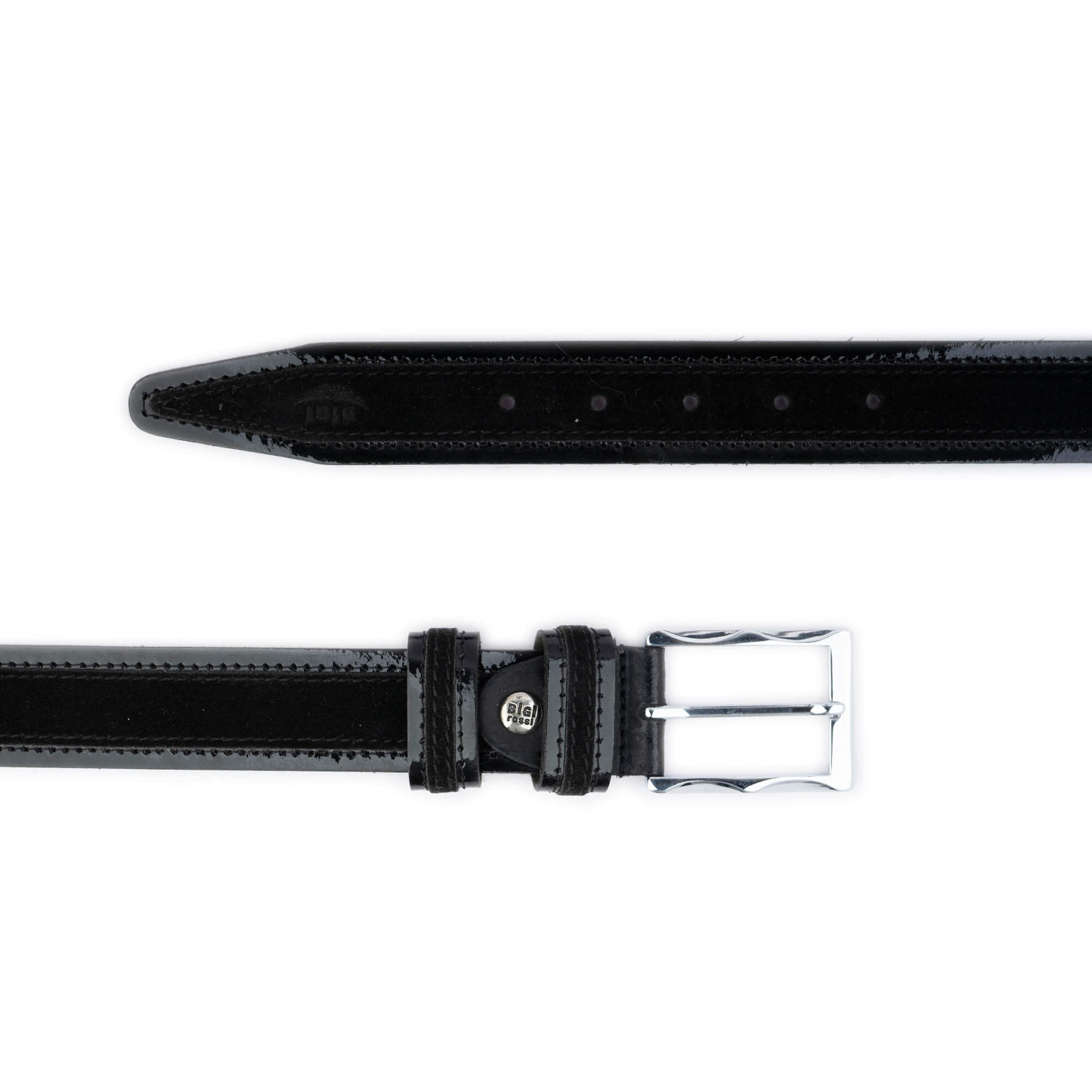 Premium Men's Luxury Belt - Black Suede & Patent Leather (3.5cm Width) - Perfect for Business, Formal Events & Everyday Wear