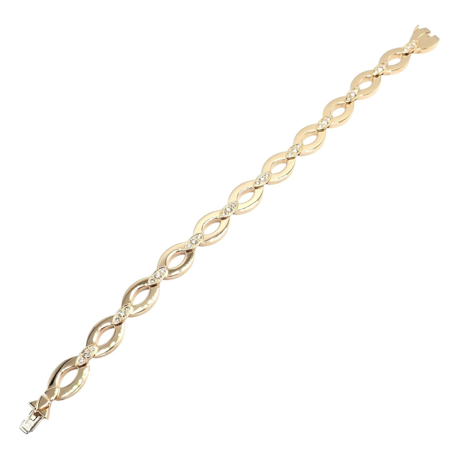 Authentic Cartier 18K Yellow Gold Diamond Diadea Link Bracelet & Earrings Set for Women - Luxury Jewelry Gift for Anniversary, Wedding & Special Occasions