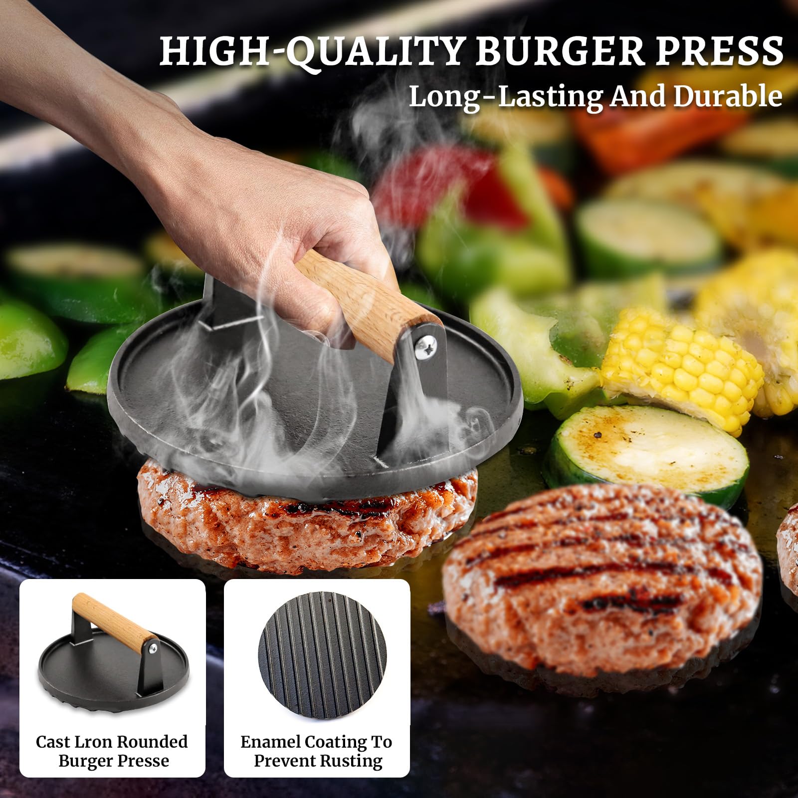 29PCS Blackstone Griddle Accessories Kit - Premium Flat Top Grill Tools Set with Spatulas, Burger Press, Basting Cover & Scraper - Perfect for Camp Chef, Outdoor Cooking & BBQ Gifts for Men (Includes Carry Bag) - Ideal for Backyard Grilling, Camping & Tailgating Parties