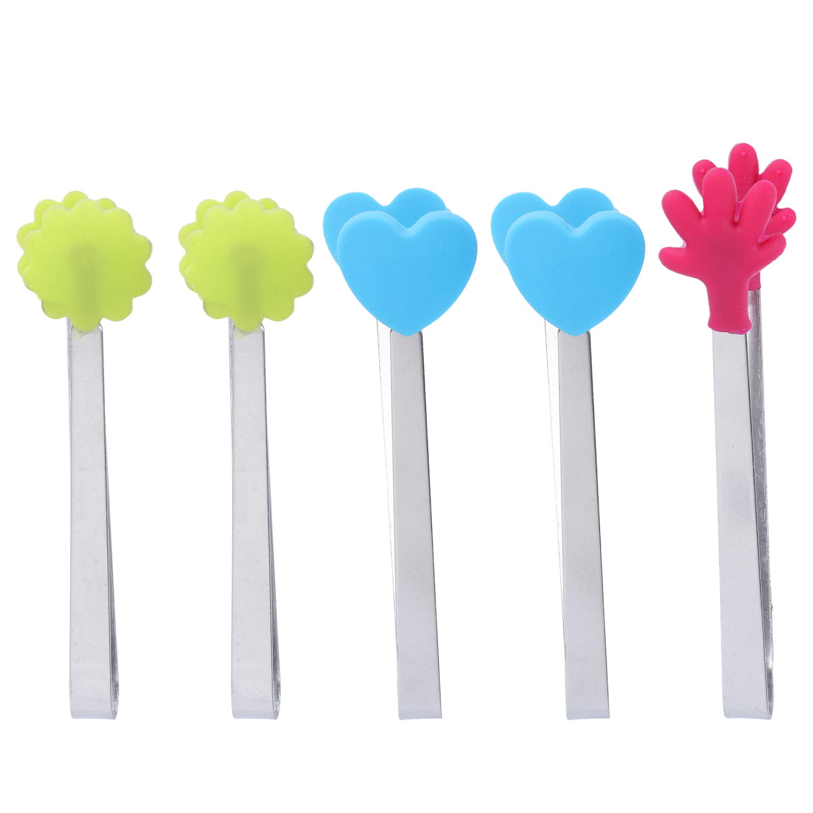 DOITOOL 5-Pack Stainless Steel Silicone Food Clips - Bread Tongs, BBQ Clips for Meat, Steak, Seafood - Durable Kitchen Utensils for Cooking, Grilling & Food Prep (Random Style) | Perfect for BBQs, Picnics & Home Kitchen Organization