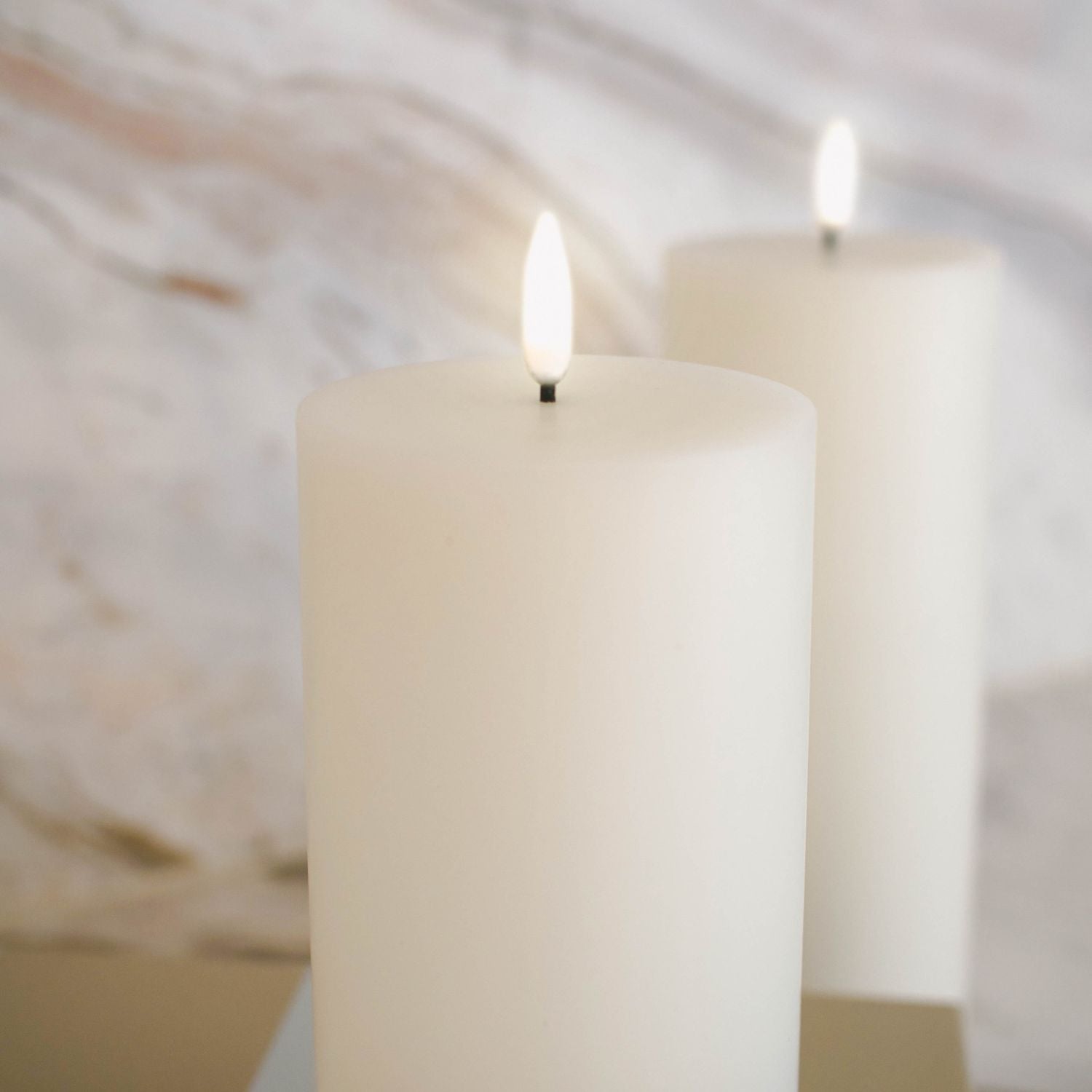 Flameless LED Pillar Candle - Nordic White (7.8