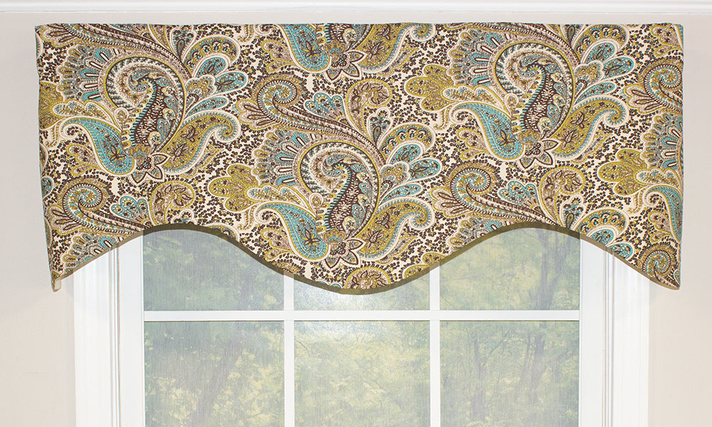 Alicia Paisley Swirl Cornice Valance - Elegant Window Treatment for Living Room & Bedroom Decor | Stylish Curtain Topper for Home Interior Design