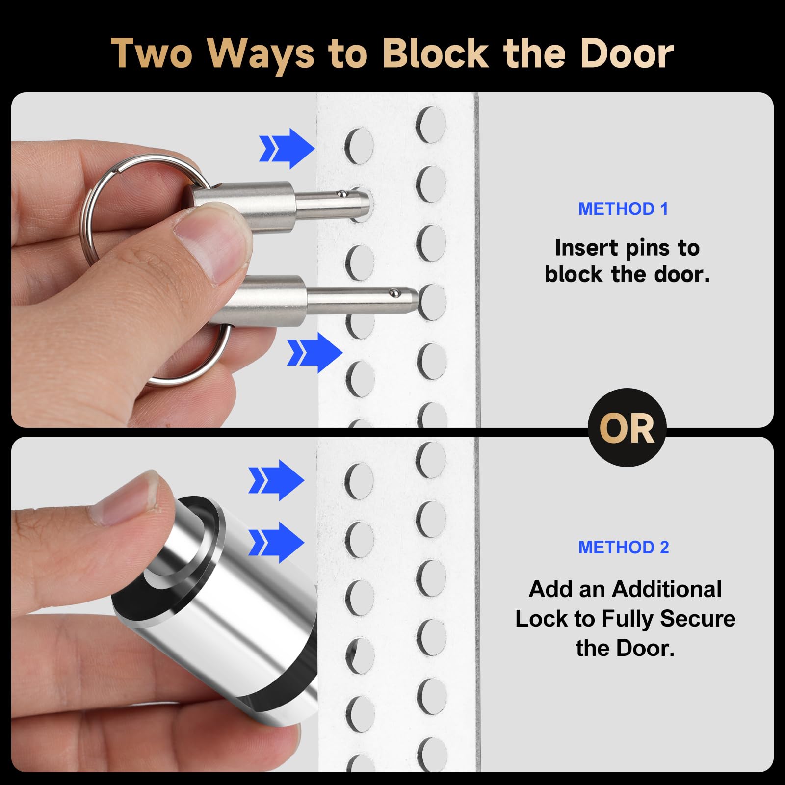 MOSECYOU Portable Keyed Door Lock - No Drill Installation for Home, Apartment, Bedroom, Hotel & Travel Security | Child Safety Protection Extra Lock with Key | Perfect for Temporary Use, Renters & Enhanced Privacy