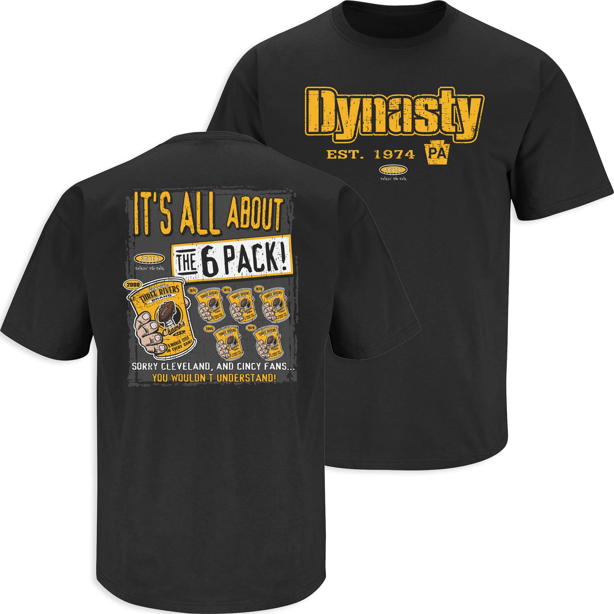 Pittsburgh Steelers Football Fan T-Shirt - Dynasty EST. 1974 Black NFL Jersey Tee for Men & Women (S-5XL) - Game Day, Tailgating & Casual Wear