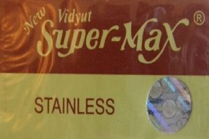 10 Super-Max Premium Stainless Steel Razor Blades for Men - Ultra Sharp, Long-Lasting Shaving Blades for Sensitive Skin - Perfect for Daily Shaving, Travel & Grooming Kits