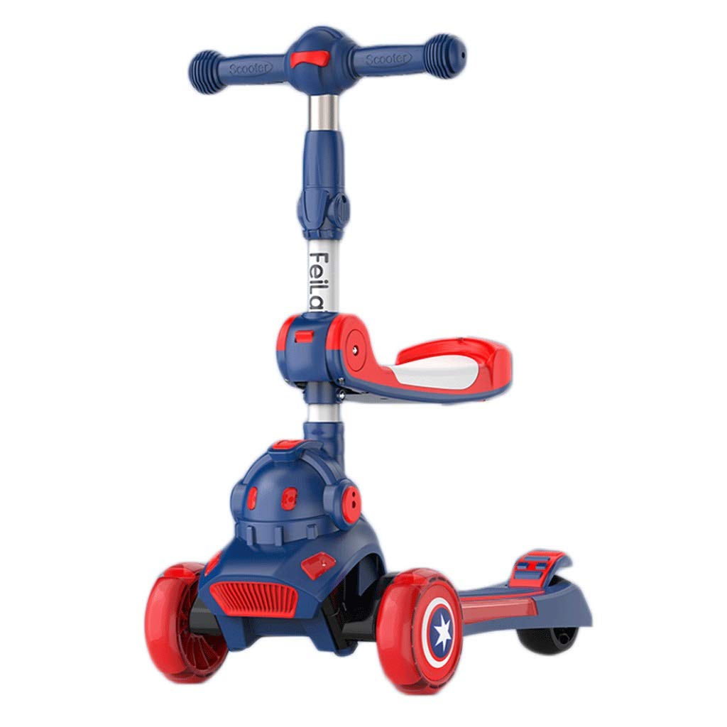 **Best Kids Kick Scooter - Adjustable Height 3-12 Years, Extra-Wide Deck & PU Flashing Wheels - Blue Toddler Scooter for Boys & Girls - Perfect for Commuting, Park Rides & Outdoor Play**