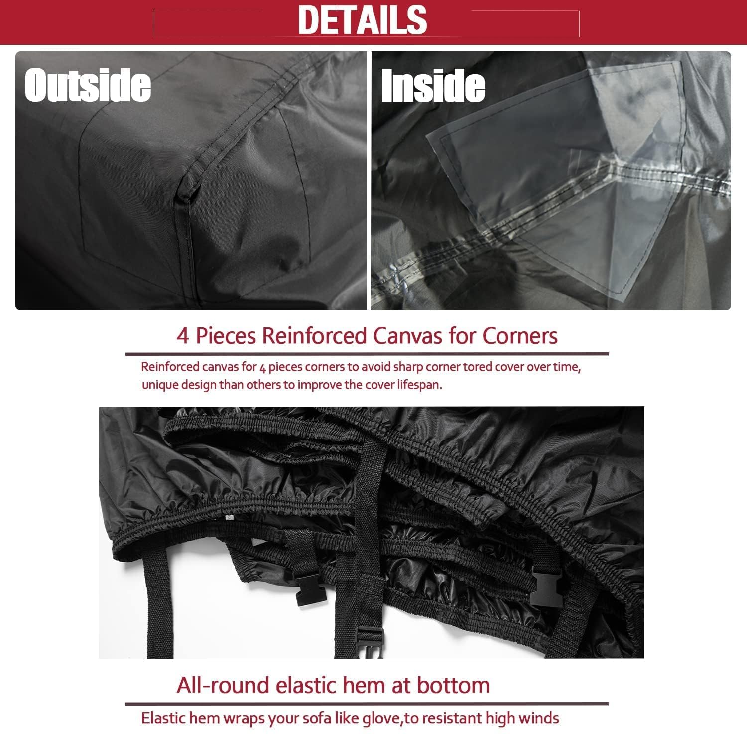 ClawsCover Waterproof Outdoor Sectional Sofa Cover 118