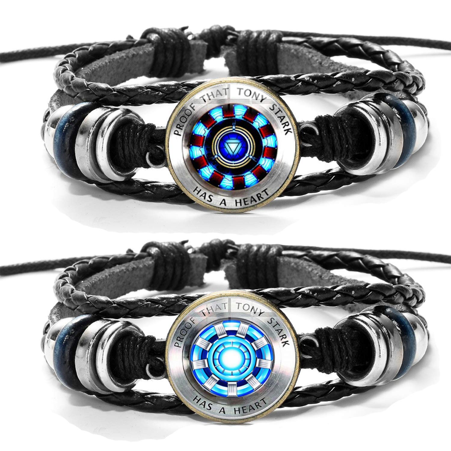 AOASK Superhero Leather Wrap Bracelets for Women & Men - Adjustable Wristbands for Cosplay, Gifts, and Everyday Fashion Accessories