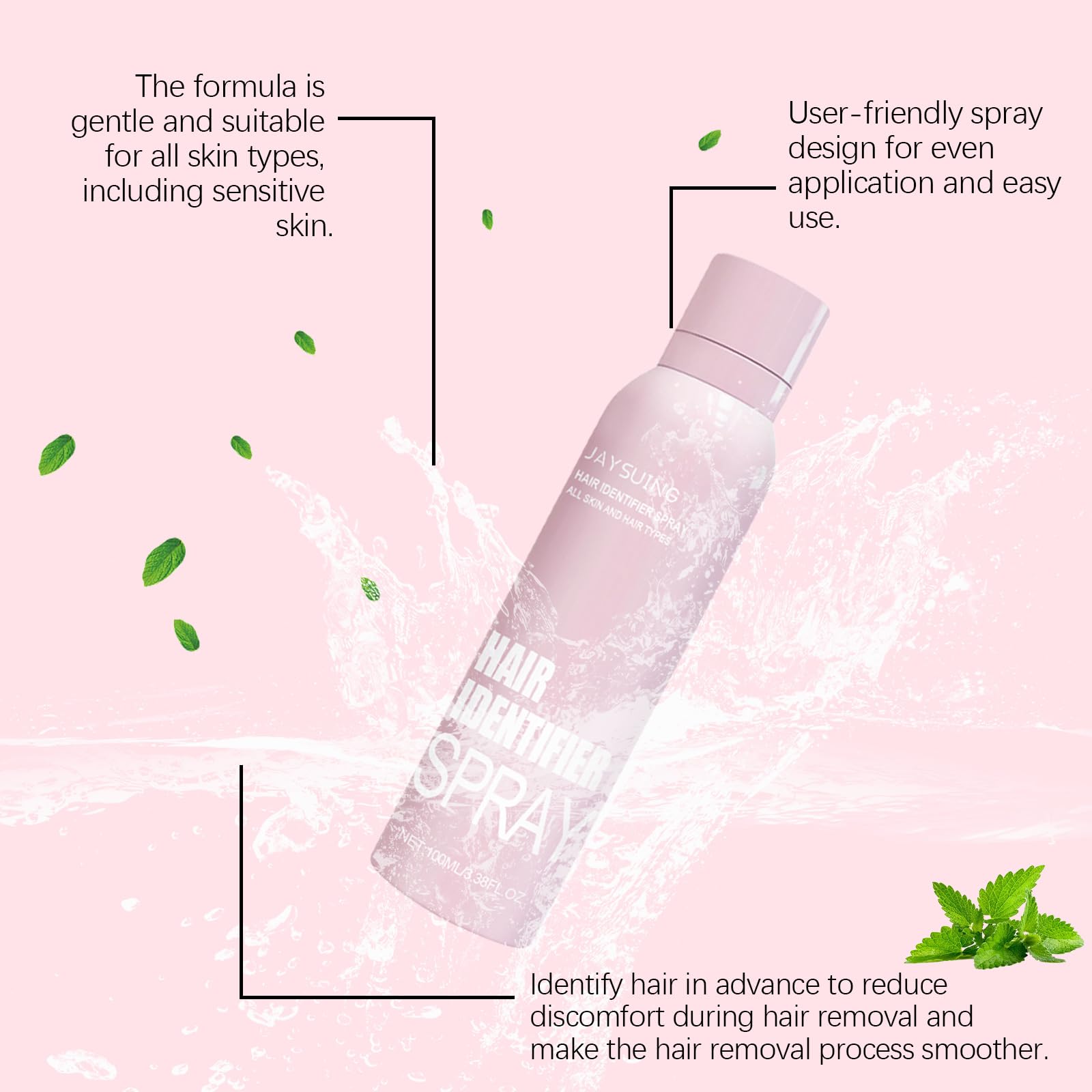 Best Facial Hair Removal Spray for Men & Women - Gentle & Effective Hair Softener for Smooth Skin - Ideal for Face Cleansing & At-Home Hair Removal - White