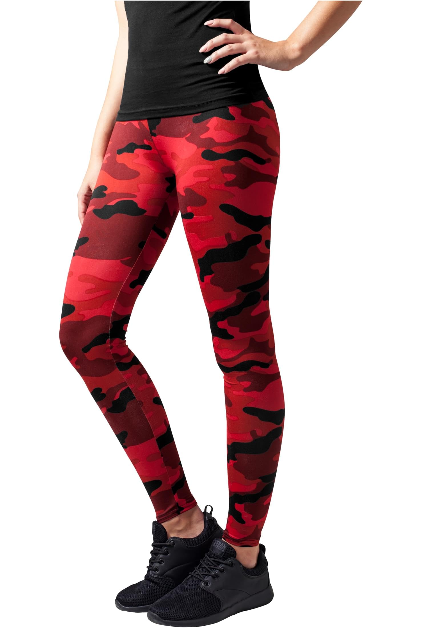Women's Red Camo Leggings - High Waisted Yoga Pants for Workout, Running & Gym - Stretchy Comfortable Tights for Women