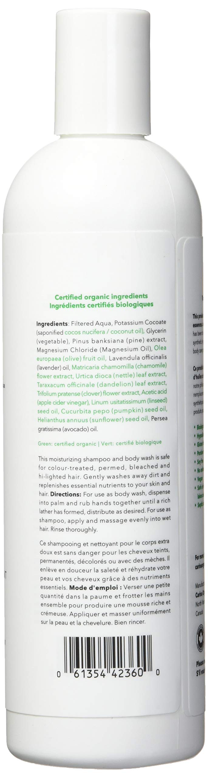 Carina Organics Lavender Shampoo & Body Wash - Natural & Gentle for Hair & Skin - Perfect for Sensitive Skin & Daily Use