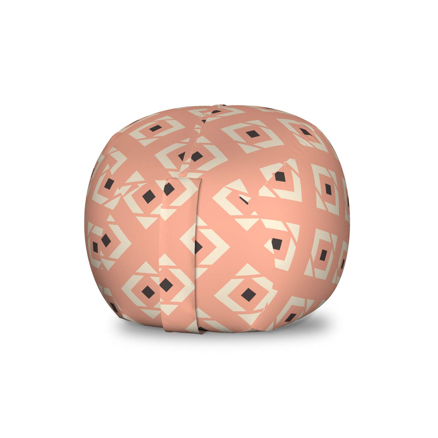 Ambesonne Abstract Toy Storage Bag Chair - Geometric Rhombus Design in Muted Peach Champagne Tones, Washable Stuffed Animal Organizer for Kids Room | Perfect for Playroom Organization & Nursery Decor