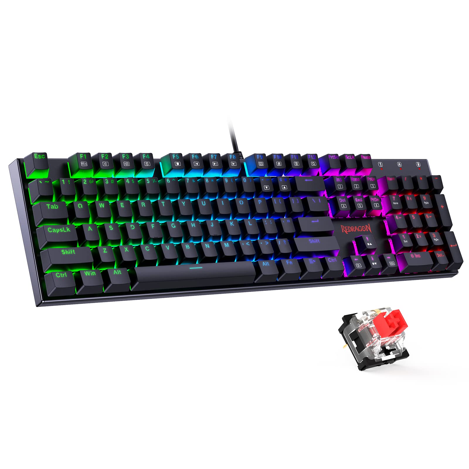 Redragon K565 RGB Mechanical Gaming Keyboard with Blue Switches & M910-K Wired Gaming Mouse Combo - Perfect for PC, PS4, Xbox Gaming & Office Work