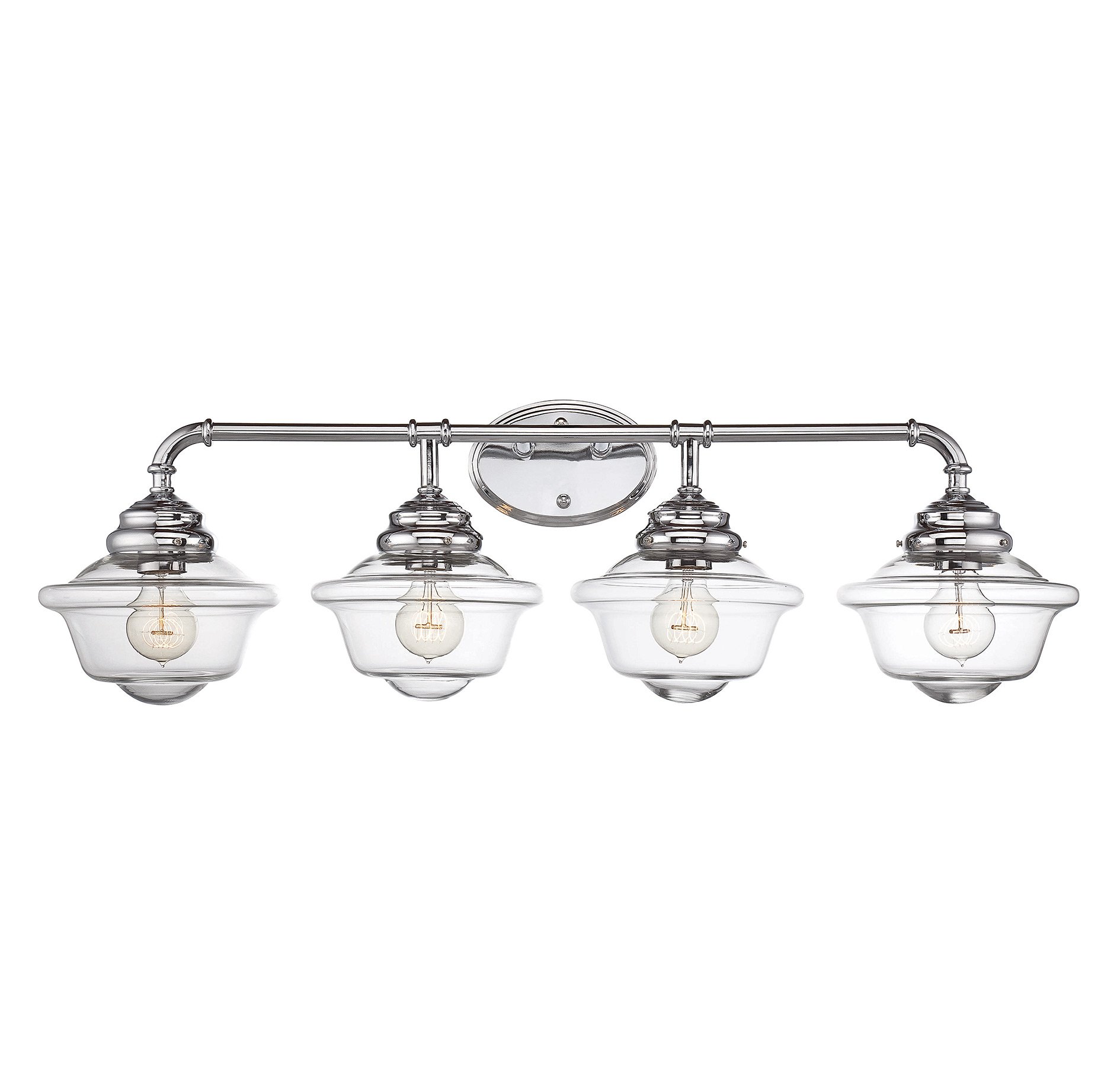 Savoy House Fairfield 4-Light Chrome Vanity Bar Bathroom Lighting Fixture - Perfect for Modern Bathroom Vanity, Powder Room, and Dressing Area