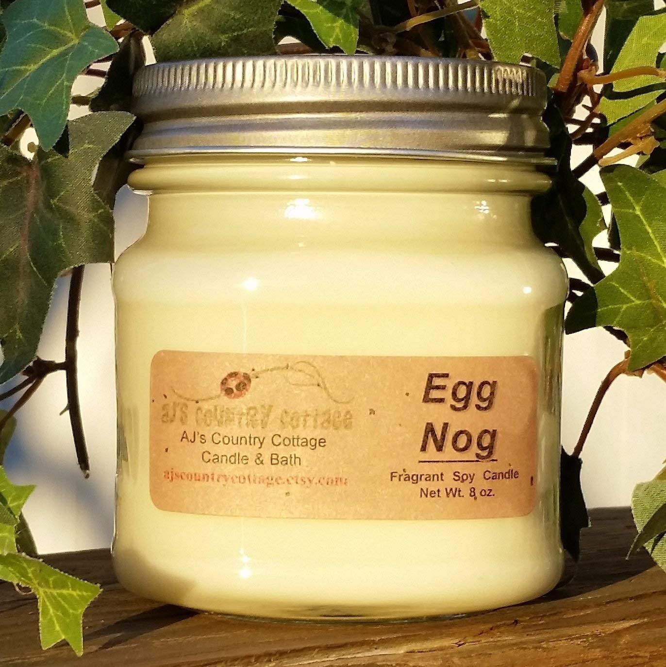 Egg Nog Soy Candle - Festive Holiday Christmas Scented Candle for Home Decor, Gift Giving & Cozy Winter Evenings