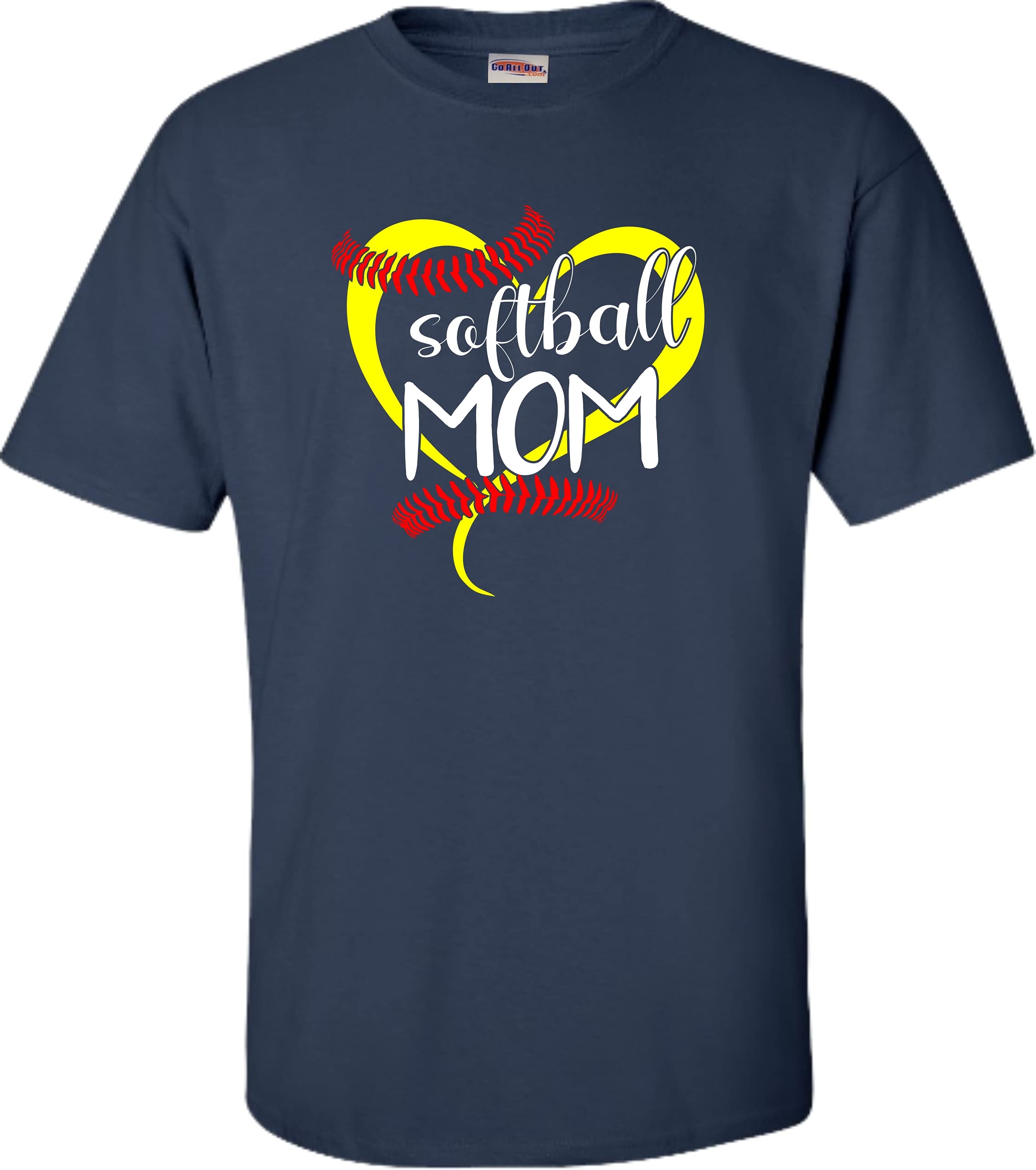 Go All Out Adult Softball Mom T-Shirt - Funny Mother's Day Gift for Baseball Moms - Perfect for Games, Practice & Team Spirit