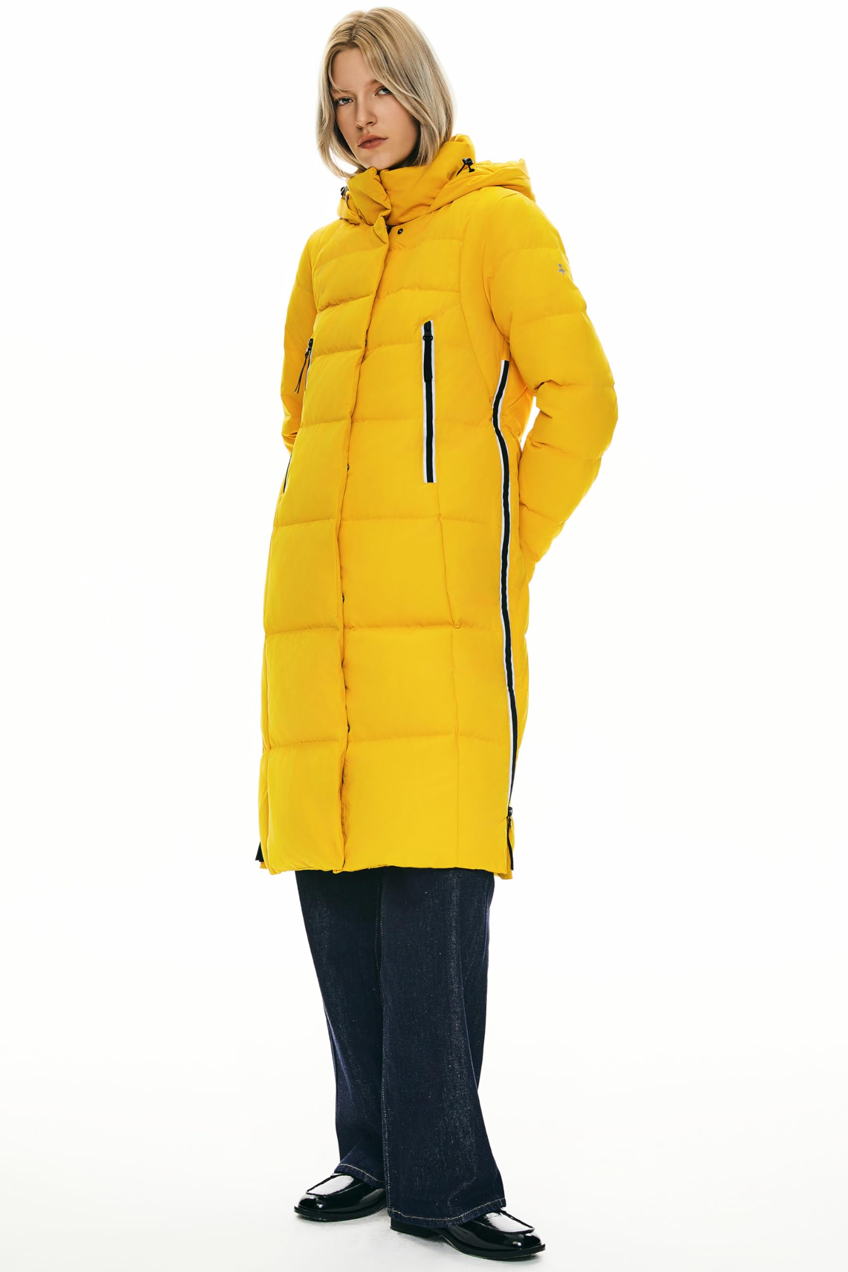 Orolay Women's Thickened Long Down Jacket - Winter Warm Hooded Puffer Coat with Side Zipper Pockets | Perfect for Cold Weather, Snow Activities & Outdoor Adventures