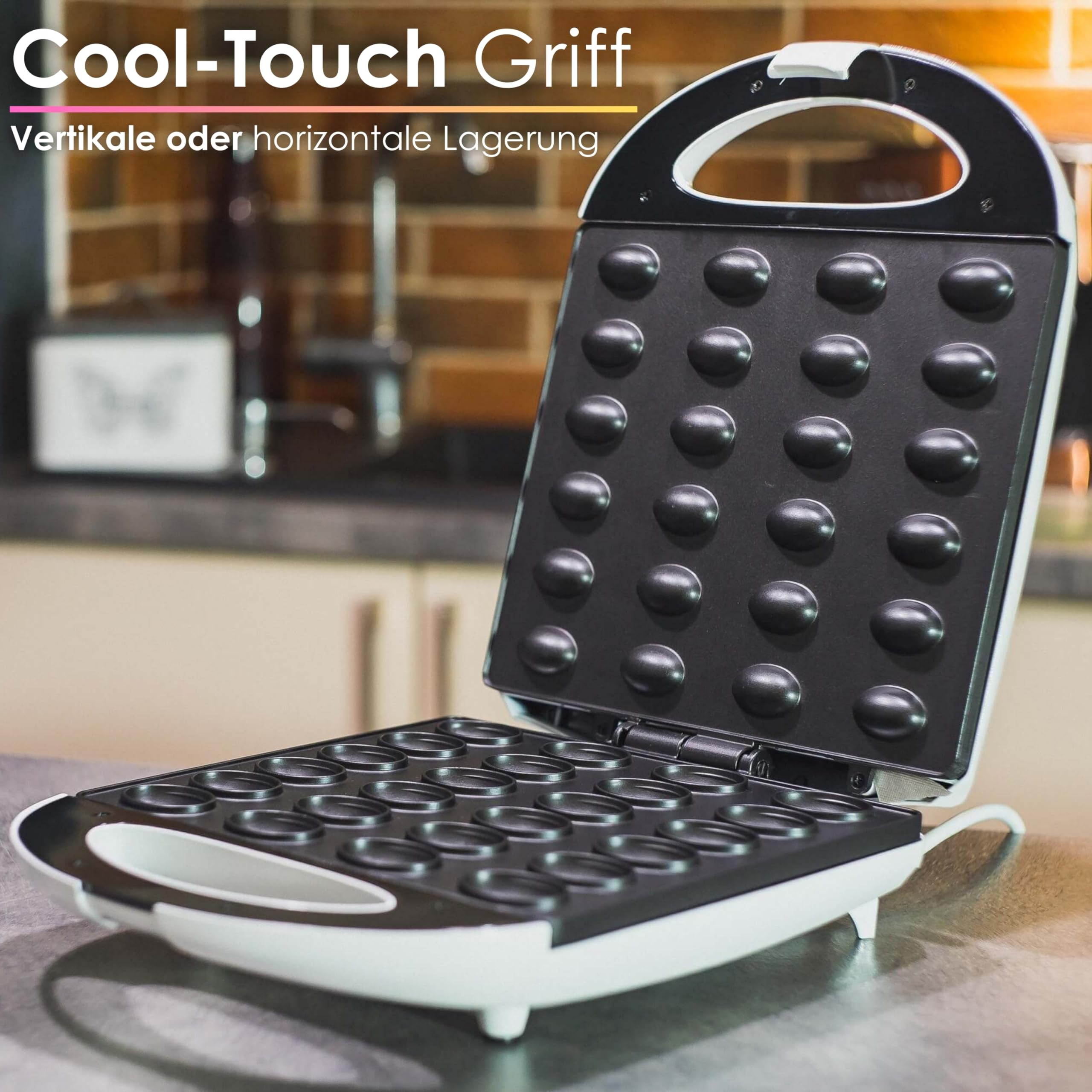 Non-Stick Nut Maker Machine - 1400W Electric Oreshki Maker with Cool-Touch Handles for Perfect Walnut Waffles - Ideal for Holiday Baking, Family Gatherings & Homemade Desserts