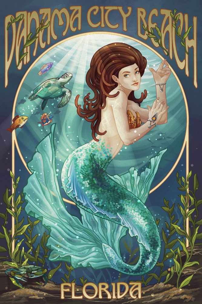 16x24 Mermaid Metal Wall Art - High-Quality Aluminum Decor for Beach House, Florida Coastal Theme - Perfect for Living Room, Bedroom, or Office Wall Decor