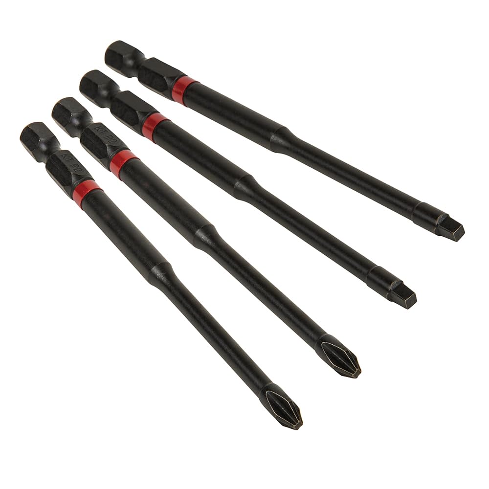 Klein Tools 32795 4-Pack Pro Impact Driver Bits - Heavy Duty for DIY & Construction