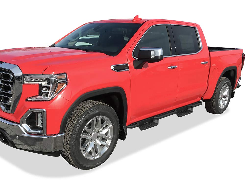 APS Stainless Steel Running Boards for Chevy Silverado & GMC Sierra 1500/2500/3500 HD (2019-2025) - Durable Cab Steps for Easy Truck Access | Perfect for Off-Roading, Work Sites & Daily Commutes