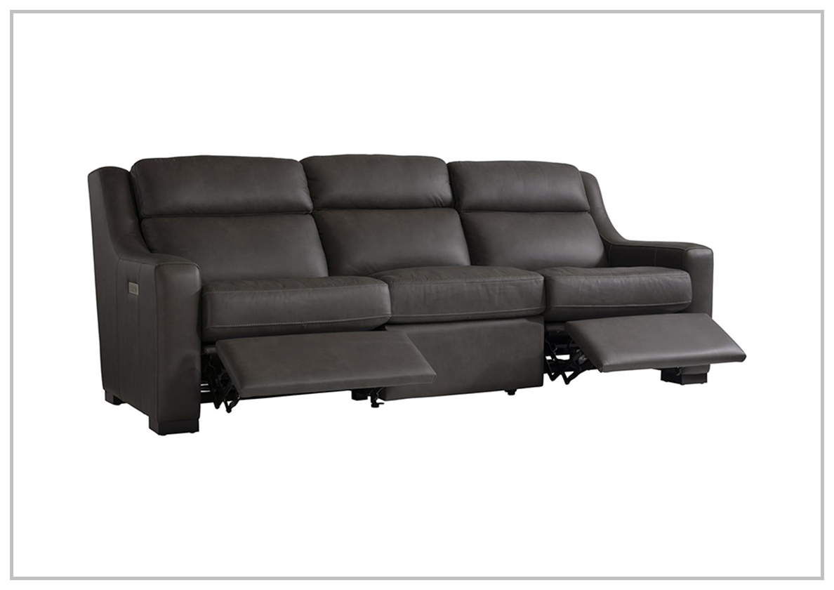 Bernhardt Germain 3-Seater Leather Power Reclining Sofa with USB Charging Ports - Modern Living Room Furniture for Home Theater & Family Relaxation