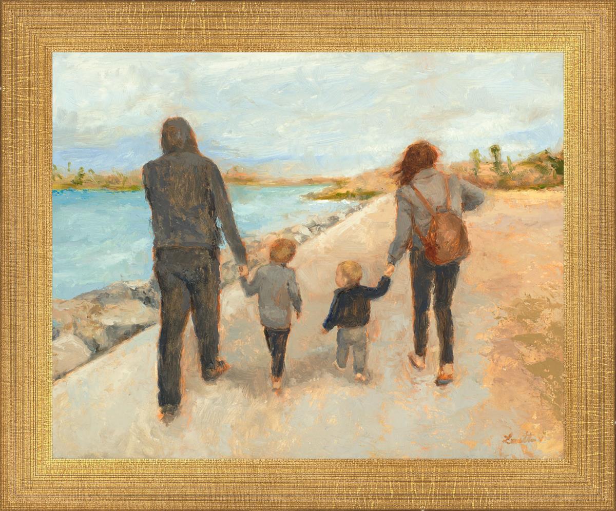 Family Walk On The Beach - Comfortable & Stylish Beach Sandals for Women, Men and Kids | Perfect for Summer Vacations, Seaside Strolls and Outdoor Adventures