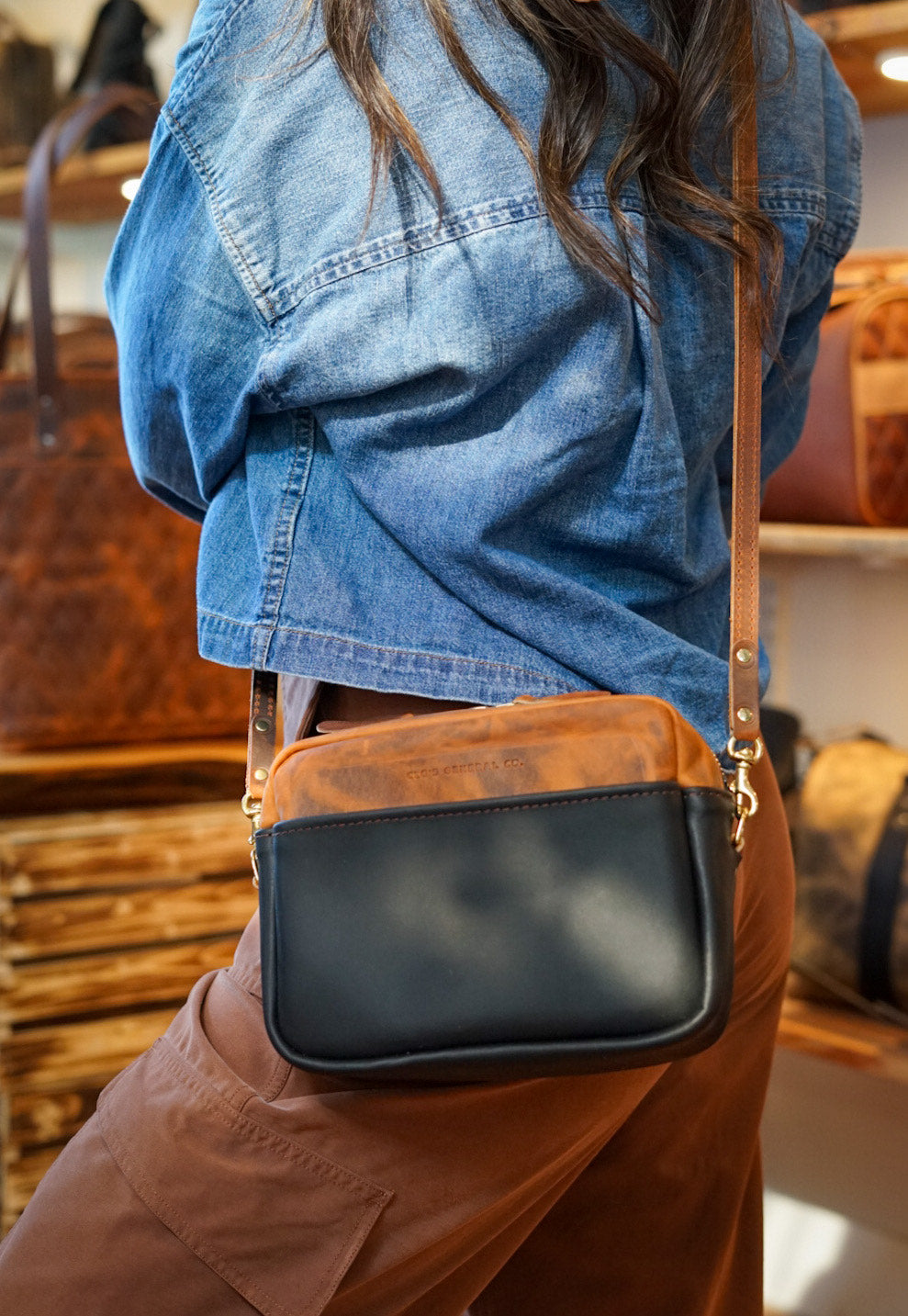 Stylish Rectangle Bag in Hillbilly Copper & Flat Black - Perfect for Work, Travel, and Everyday Use