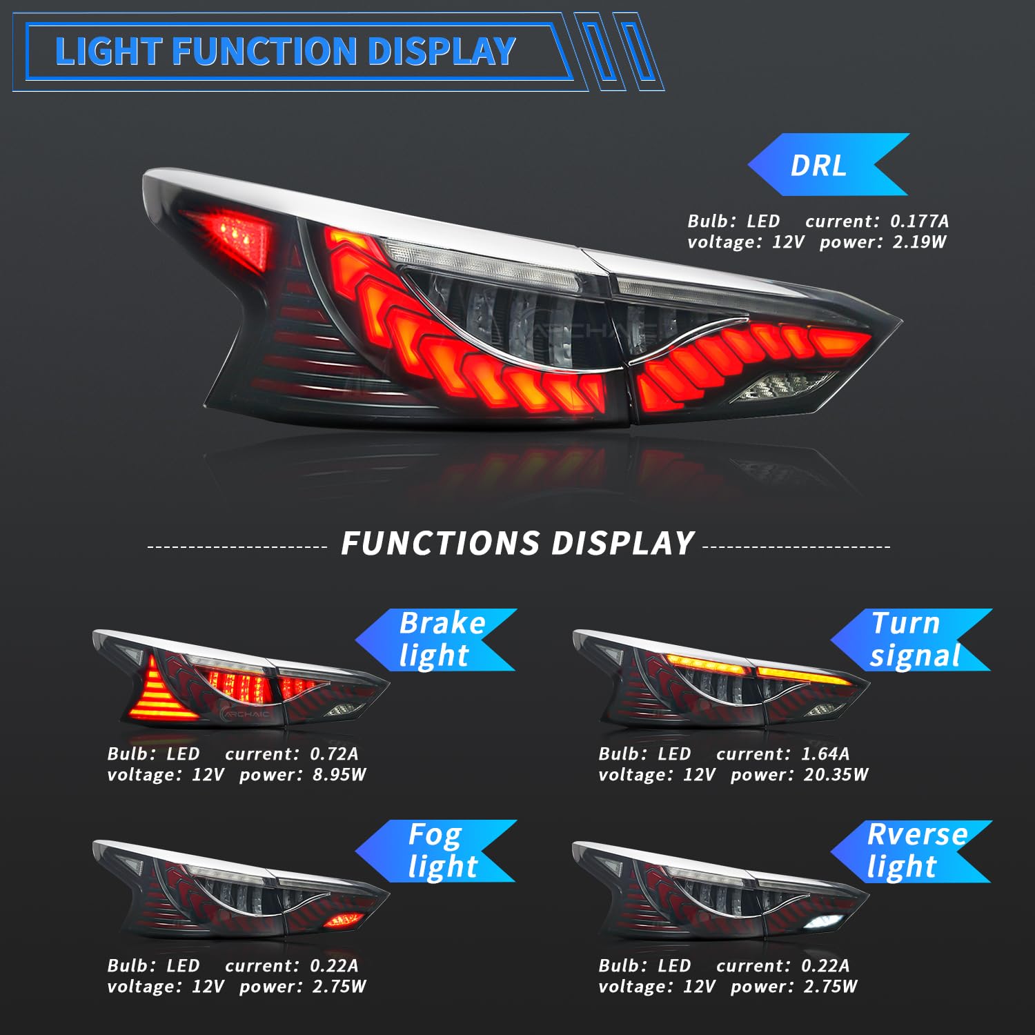 Premium LED Tail Lights for 2019-2024 Nissan Altima (6th Gen S/SR/SV/SL/Platinum) - 3D Animation DRL & Sequential Turn Signals - Waterproof & Easy Installation - Perfect for Night Driving & Car Customization