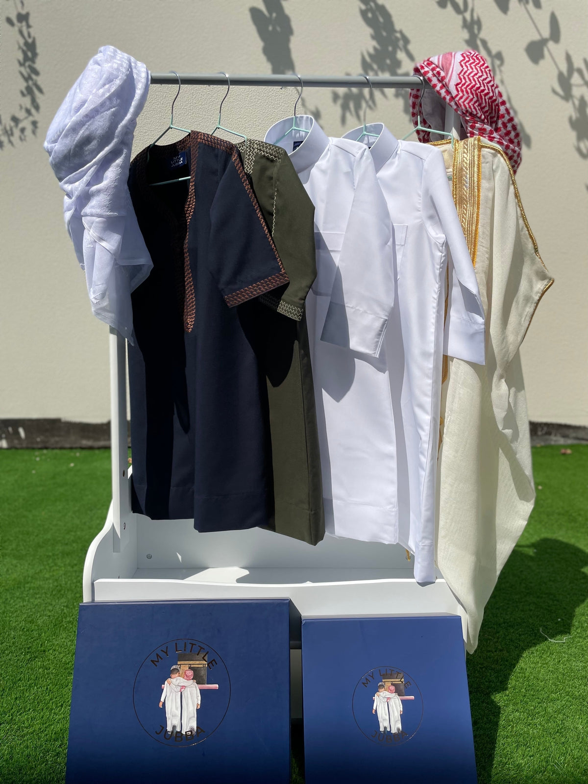 Royal Baby Boy Thobe Gift Set | Cream Bisht for 0-12 Months | 10-Piece Islamic Outfit for Newborns | Perfect for Eid, Aqiqah & Special Occasions