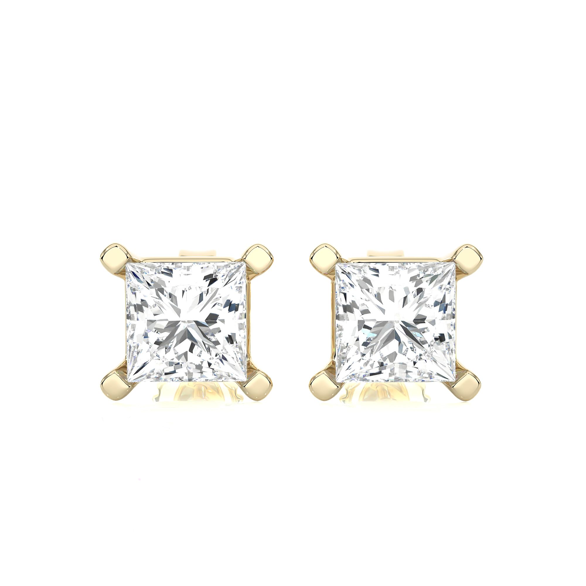 IGI Certified 1/2 to 4 Carat Lab Grown Diamond Stud Earrings for Women - Princess Cut White, Blue or Pink Diamonds in 14k White Gold (G-H, VS1-VS2, cttw) - Perfect for Weddings, Anniversaries & Special Occasions