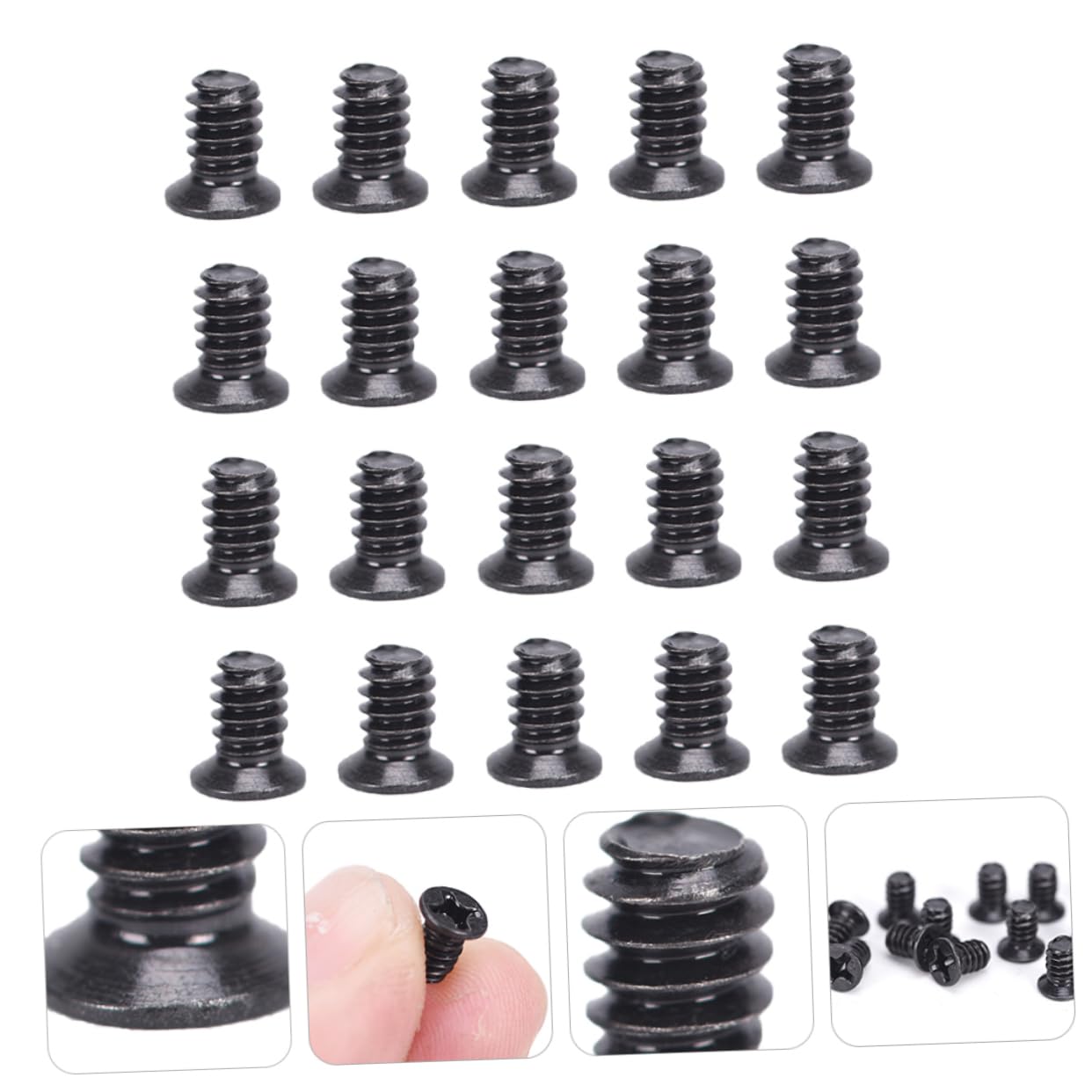 Mikikit 200 Pcs 3.5-Inch HDD Screws Flat Head Computer Hard Drive Screws - Black Nickel Chassis Screws for PC Case, Hard Drive Mounting & Hot Swap Accessories - Perfect for DIY Computer Builds and HDD Upgrades