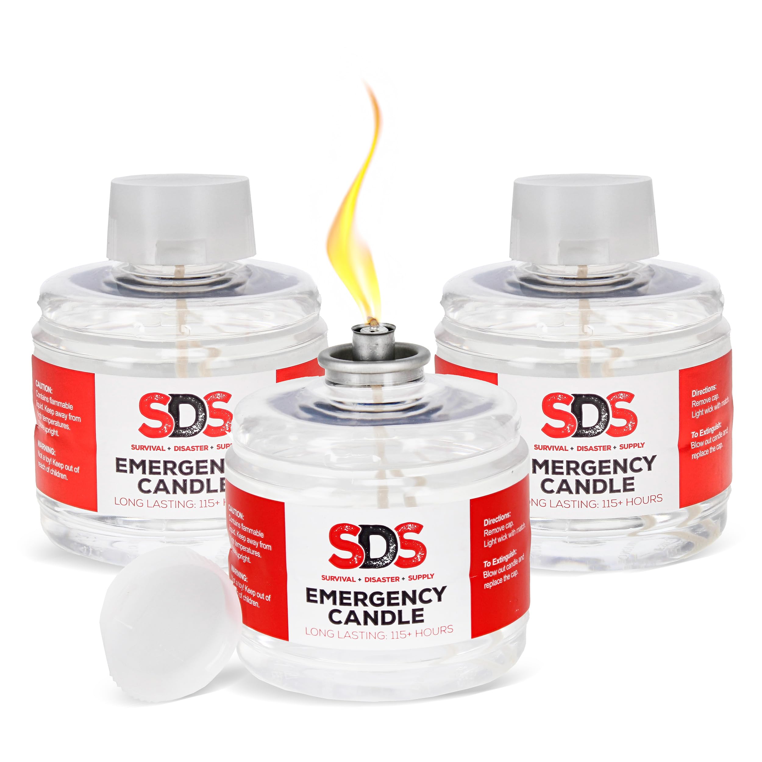 SDS Liquid Oil Candles - 115-Hour Long Burning Votive Candle Fuel for Emergency & Survival Kits | Perfect for Power Outages, Camping & Home Decor