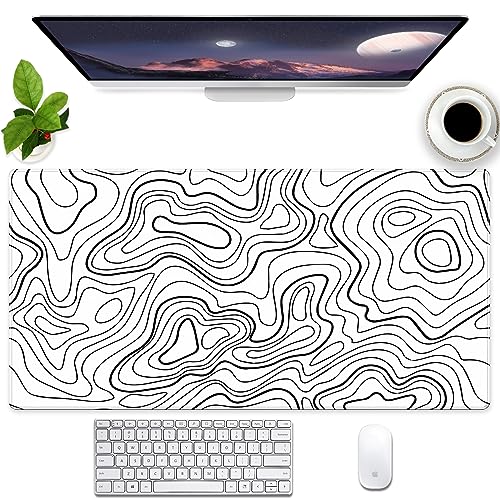 White Abstract Topographic Map