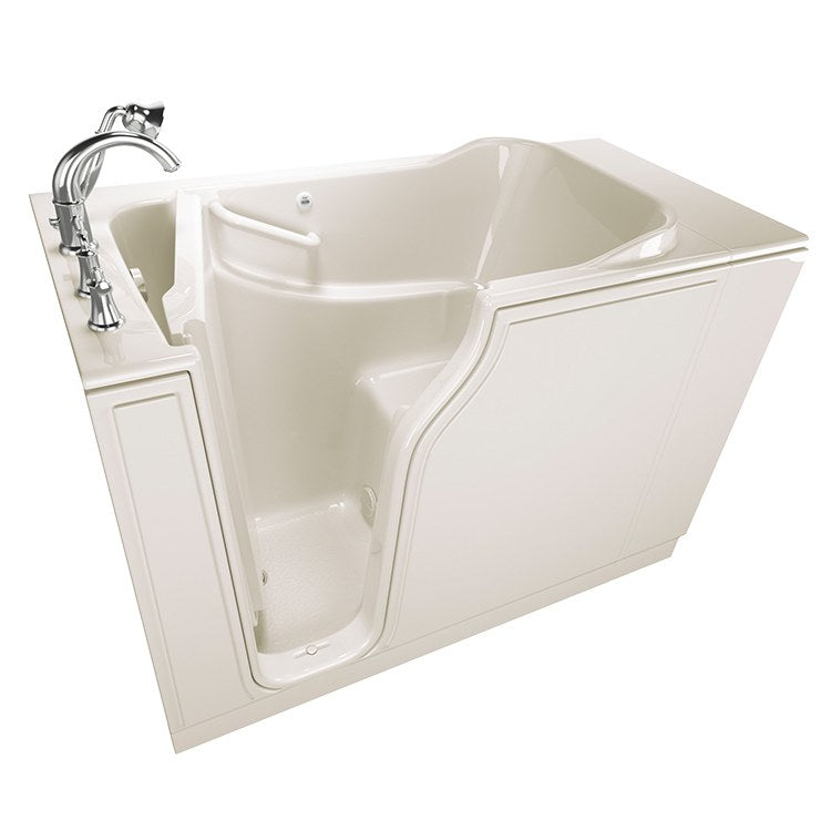30W x 52L Gelcoat Walk-In Soaking Bathtub - Left Hand Drain & Faucet - Perfect for Small Bathrooms & Spa-Like Relaxation at Home