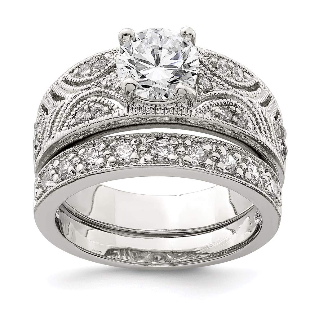 925 Sterling Silver Cubic Zirconia Round Bridal Engagement Wedding Ring for Women - Elegant Fine Jewelry Gift for Her, Perfect for Proposals, Anniversaries & Special Occasions