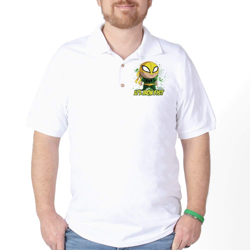 Marvel Lil Iron Fist Golf Shirt - Men's Short Sleeve Polo Shirt for Golf, Casual Wear & Superhero Fans | Officially Licensed Marvel Apparel