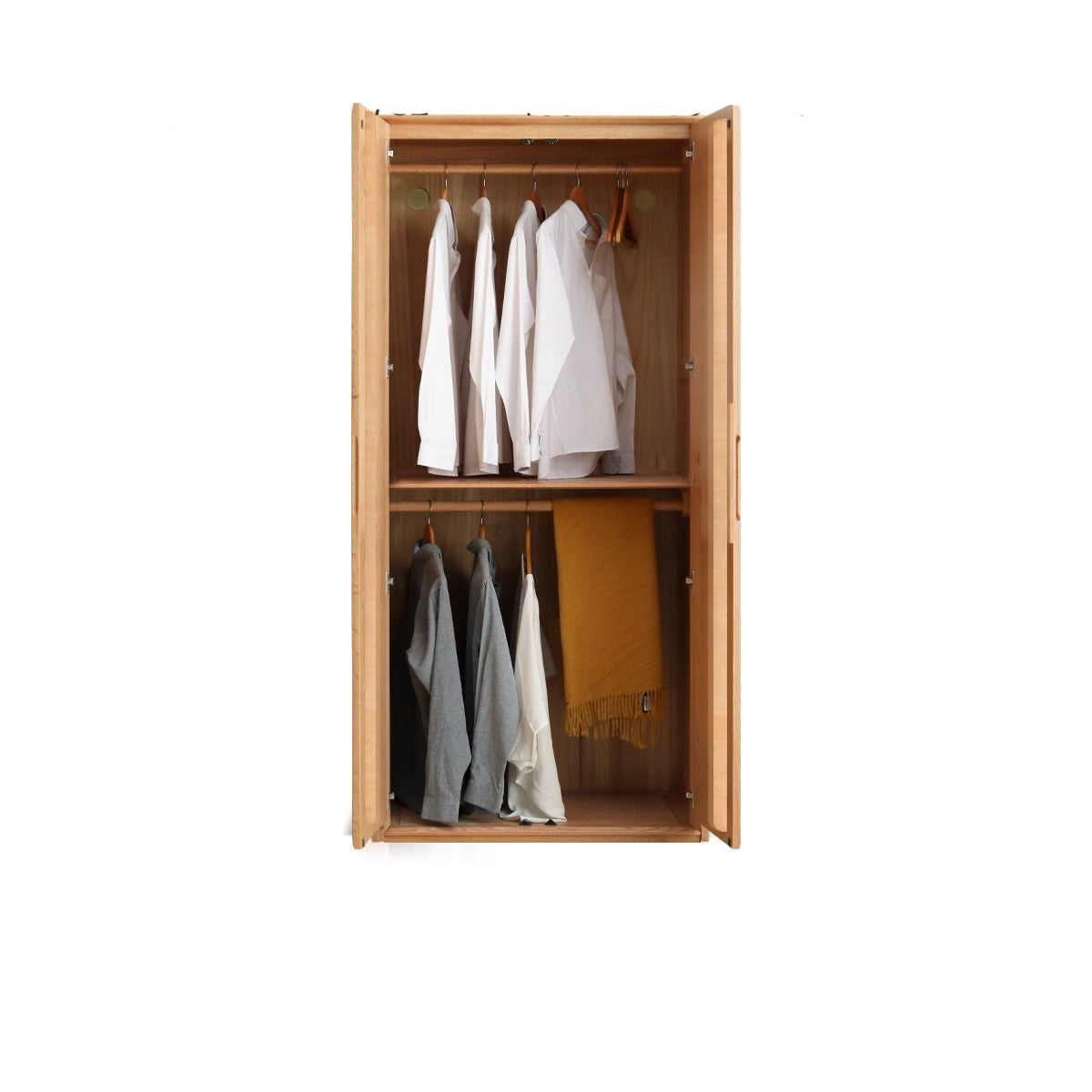 Solid Oak Wood Wardrobe - Spacious Storage for Bedroom, Closet & Home Organization | Durable & Stylish Furniture for Modern Living Spaces