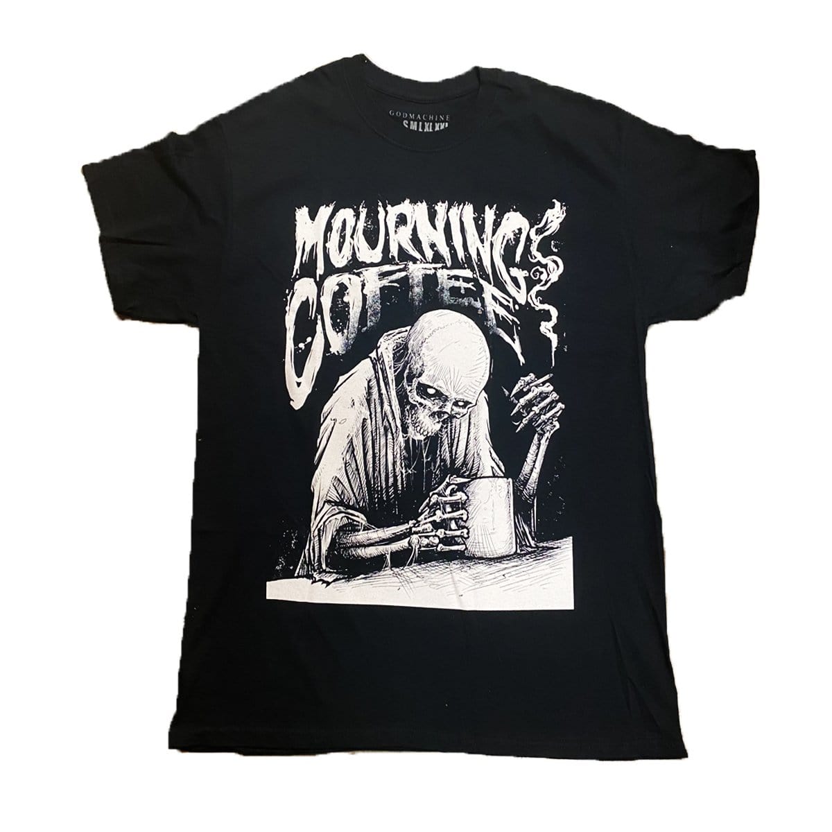 Godmachine Mourning Coffee Graphic T-Shirt - Soft Cotton Tee for Casual Wear & Coffee Lovers