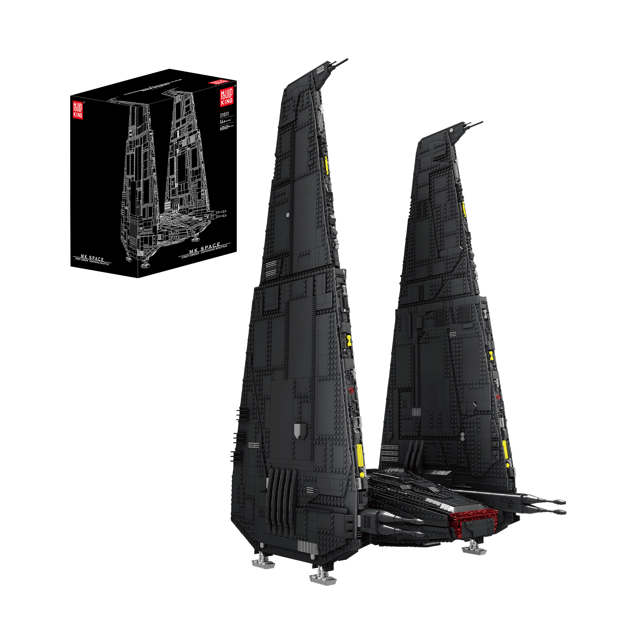 Mould King 21011 Upsilon Command Shuttle Building Set - 6,860 Piece Star Wars Inspired Model Kit for Adults & Teens | Space Adventure Collection & Display