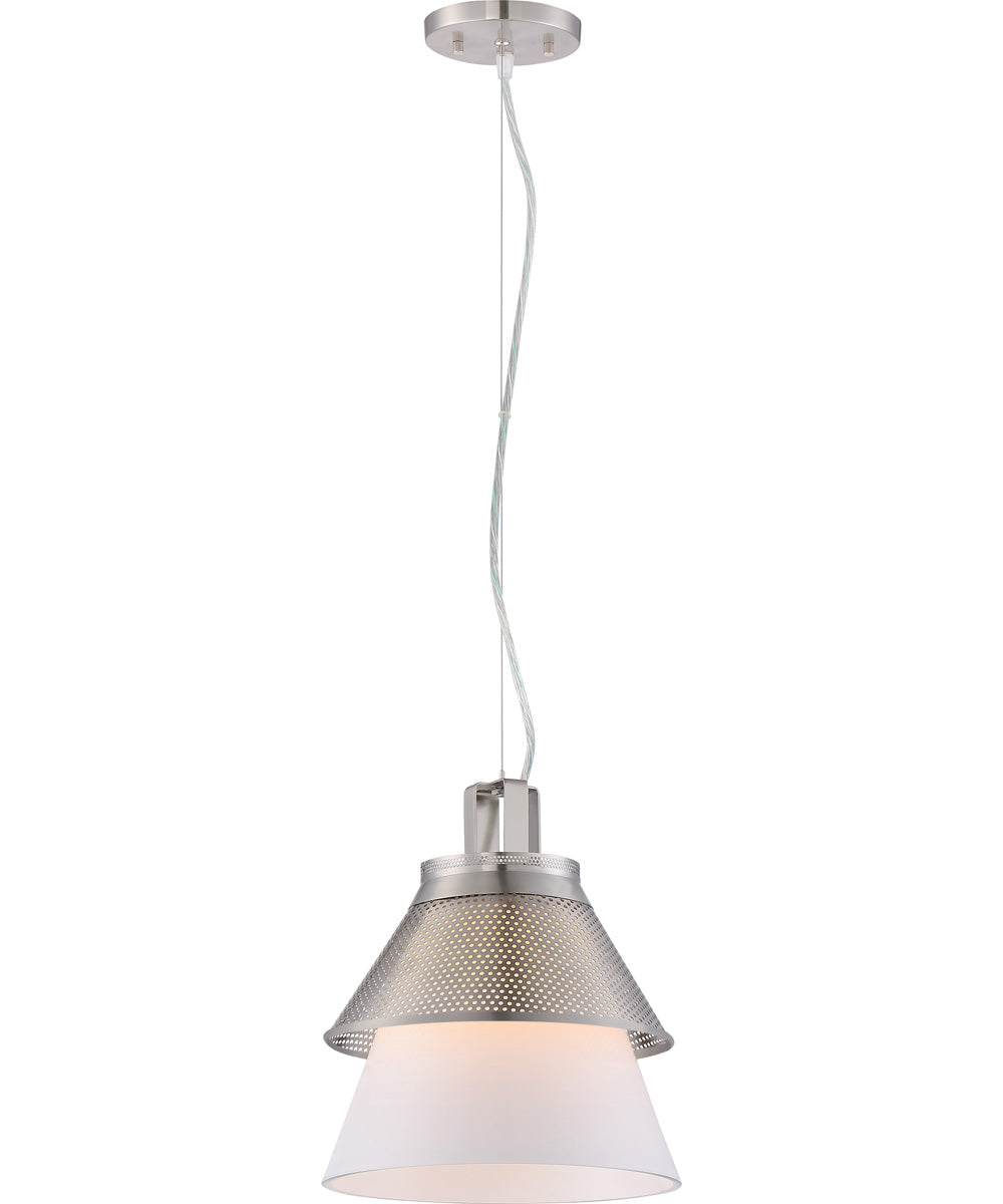 10W Kyto 1-Light LED Pendant Light Fixture in Brushed Nickel - Modern Hanging Light for Kitchen Island, Dining Room, or Bedroom
