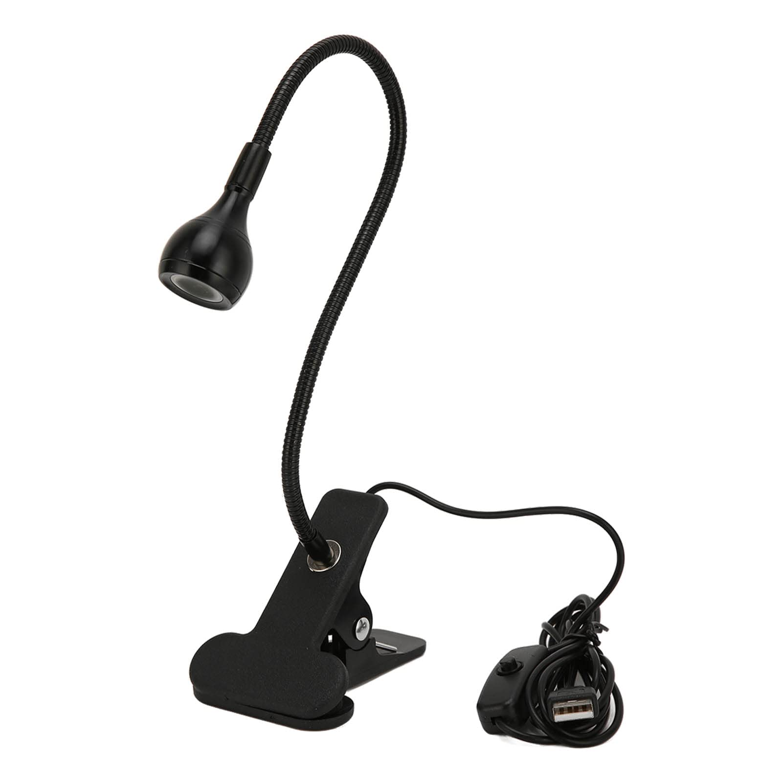 ASHATA USB Reading Lamp - Flexible Gooseneck LED Desk Light with Warm Lighting & Eye Protection, USB Clamp Book Light for Home Office, Study, Night Reading, and Work (Perfect for Bedside, Computer Desk & Bookshelf Use)