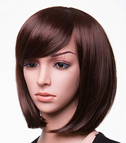 SWACC 11-inch Short Straight Synthetic Bob Wig in Candy Brown - Anime Cosplay Wig with Wig Cap for Halloween, Costume Parties & Role Play | Perfect for Cosplayers, Halloween Costumes & Themed Events