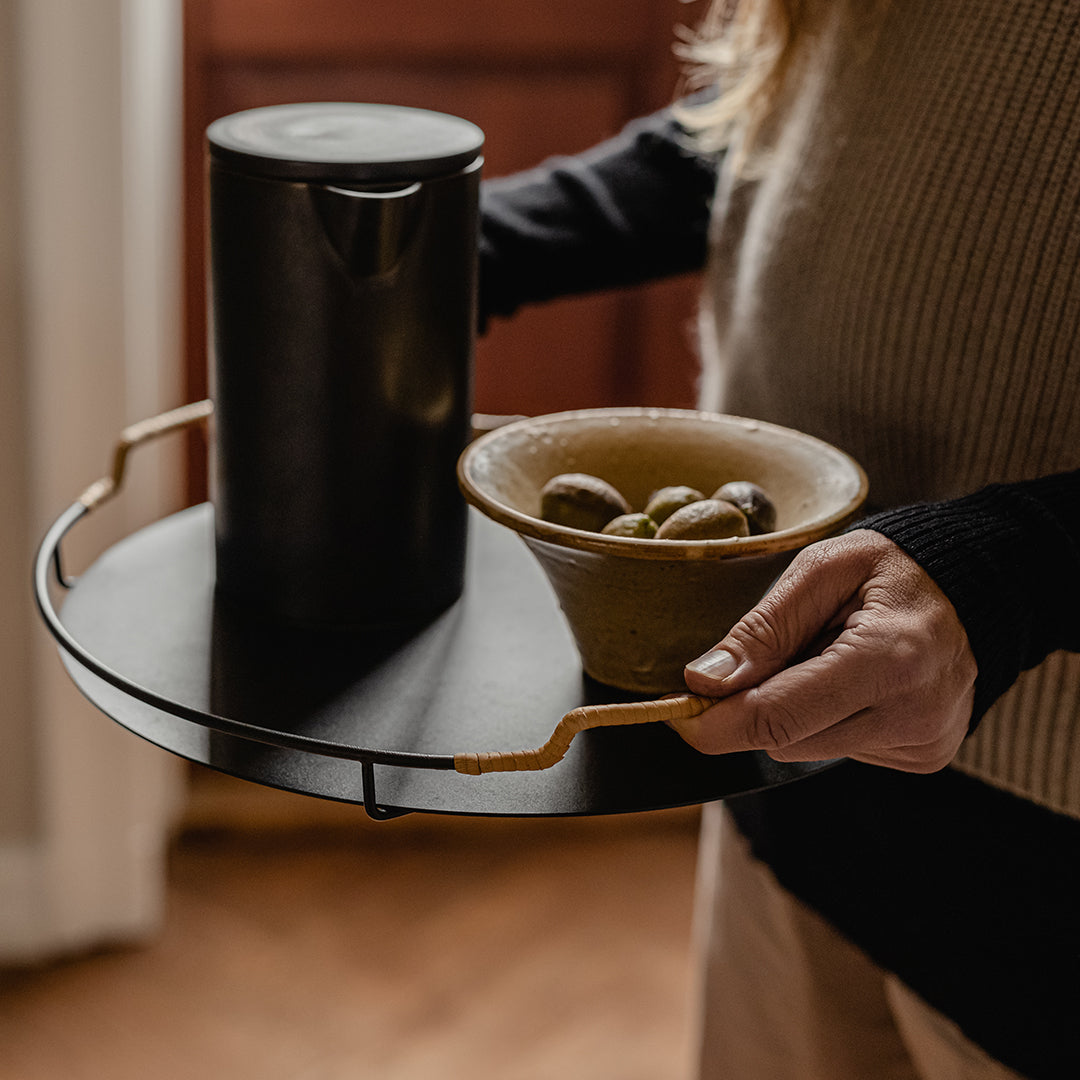 Stylish Wooden Balcony Serving Tray with Handles - Perfect for Outdoor Breakfast, Afternoon Tea, and Relaxing on Your Patio or Deck