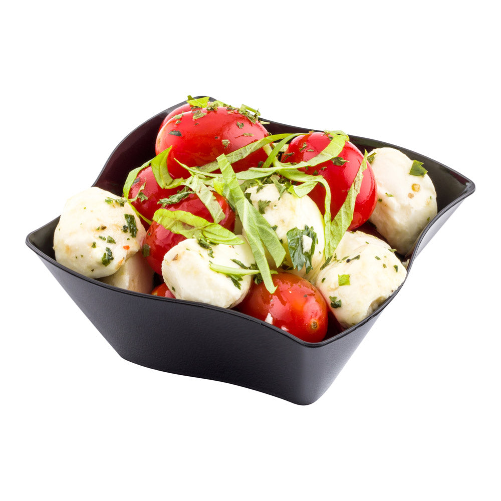 6 oz Square Black Plastic Aqua Bowl - 3.25