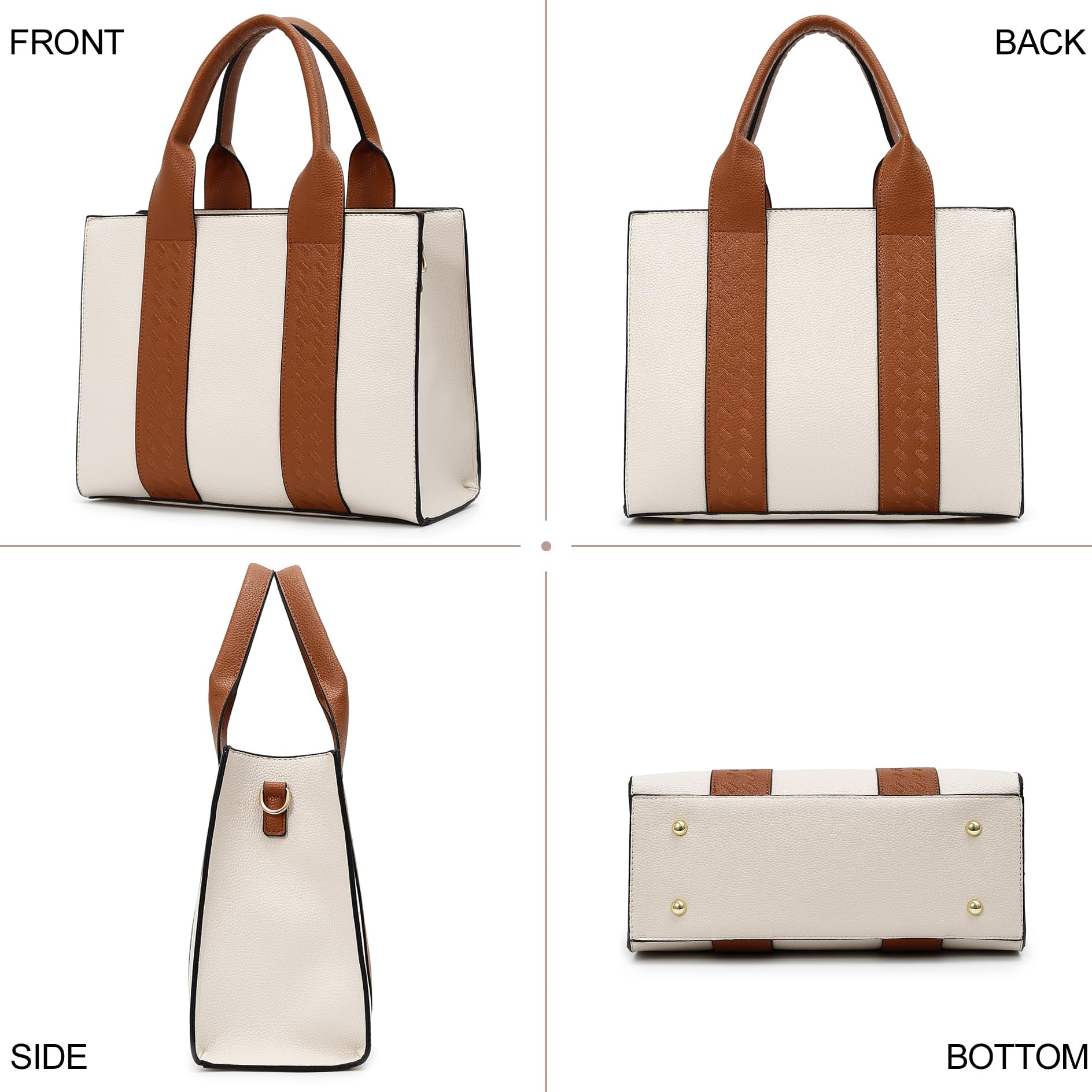 Stylish PU Leather Tote Bags for Women - Fashionable Top Handle Satchel Purses & Shoulder Hobo Handbags - Perfect for Work, Travel, Shopping & Daily Use